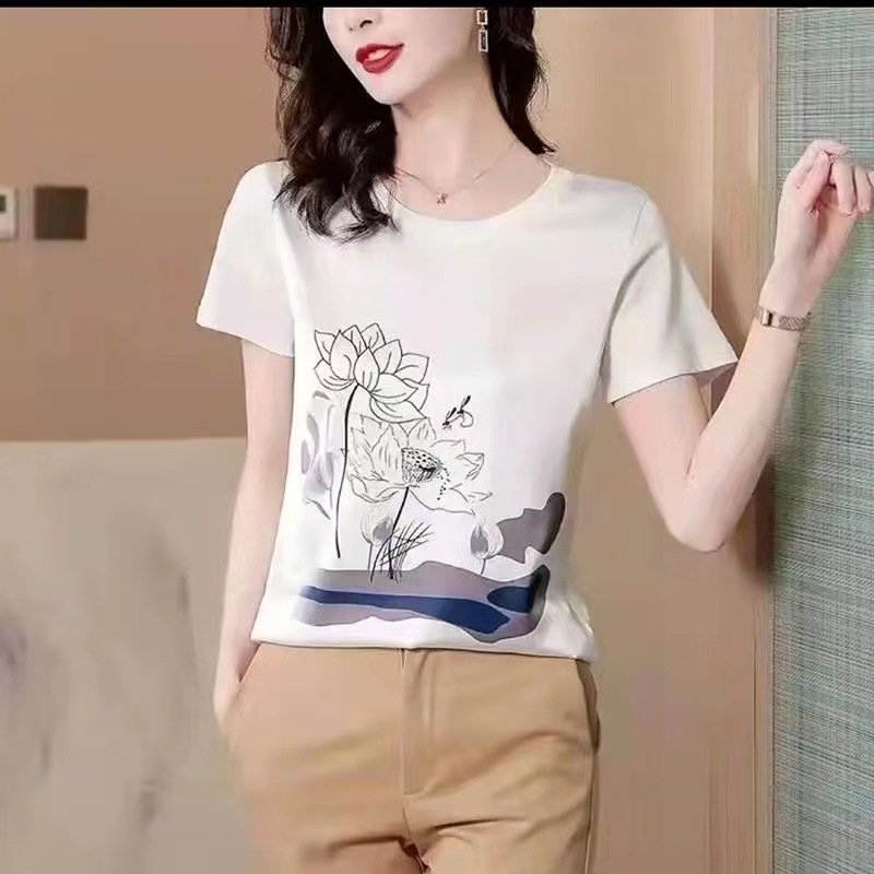 Футболка из искусственного шелка с коротким рукавом оптом