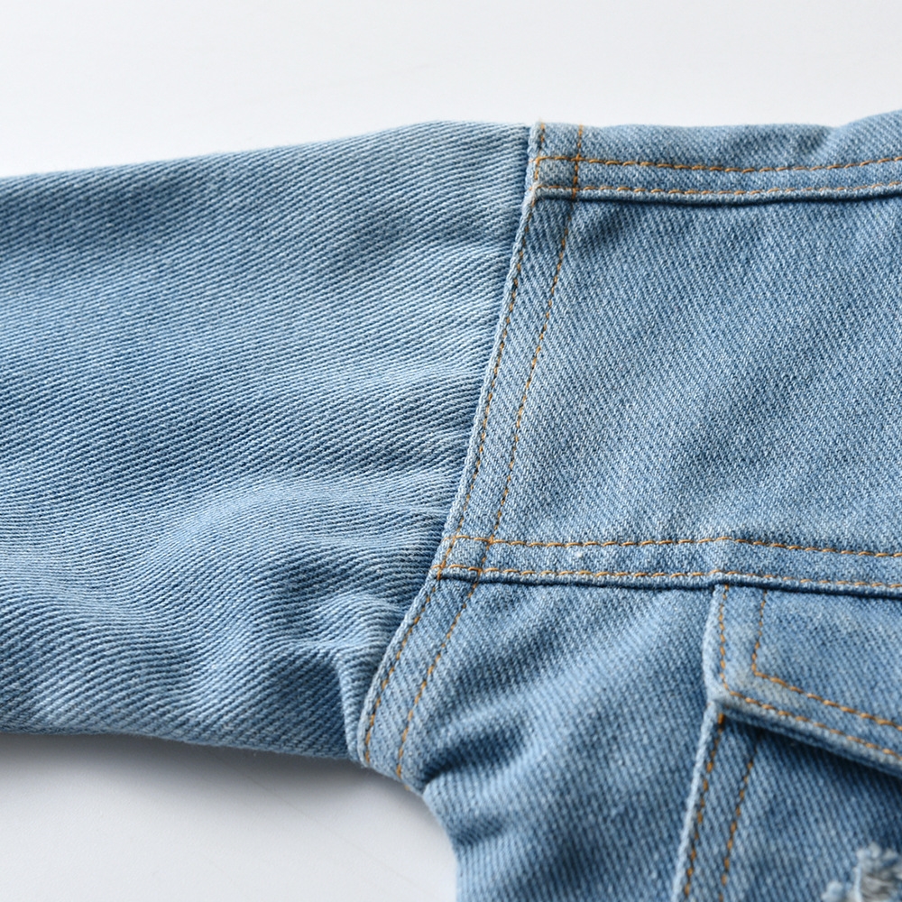 Детская куртка в стиле джинсовой куртки для мальчиков и девочек оптом из Китая