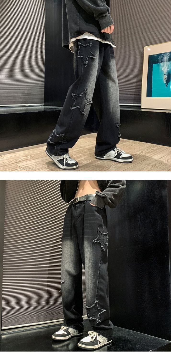 Мужские джинсы в стиле американской уличной моды оптом из Китая