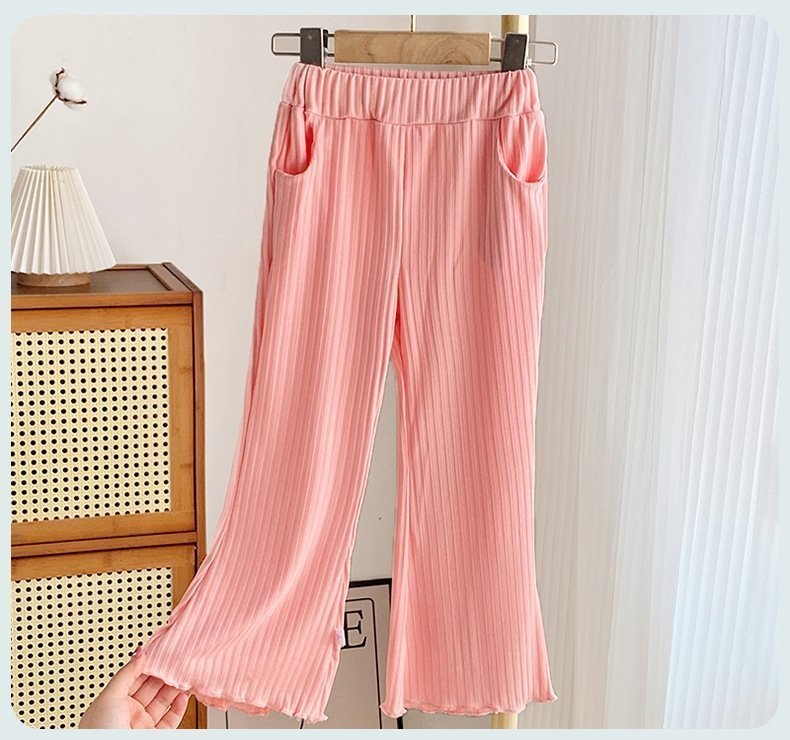 Детские летние брюки с широкими штанинами оптом