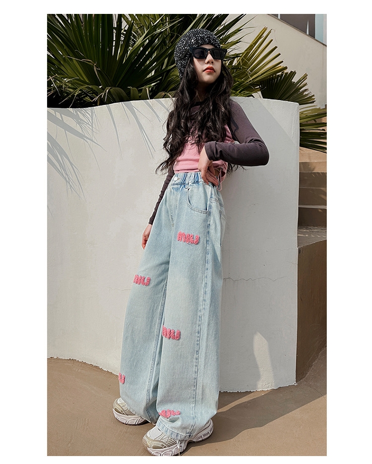 Джинсы для девочек весна 2024 оптом из Китая