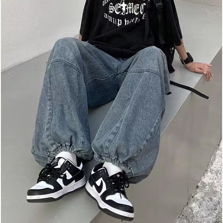 Мужские джинсы в стиле хип-хоп с широкими брючинами оптом из Китая