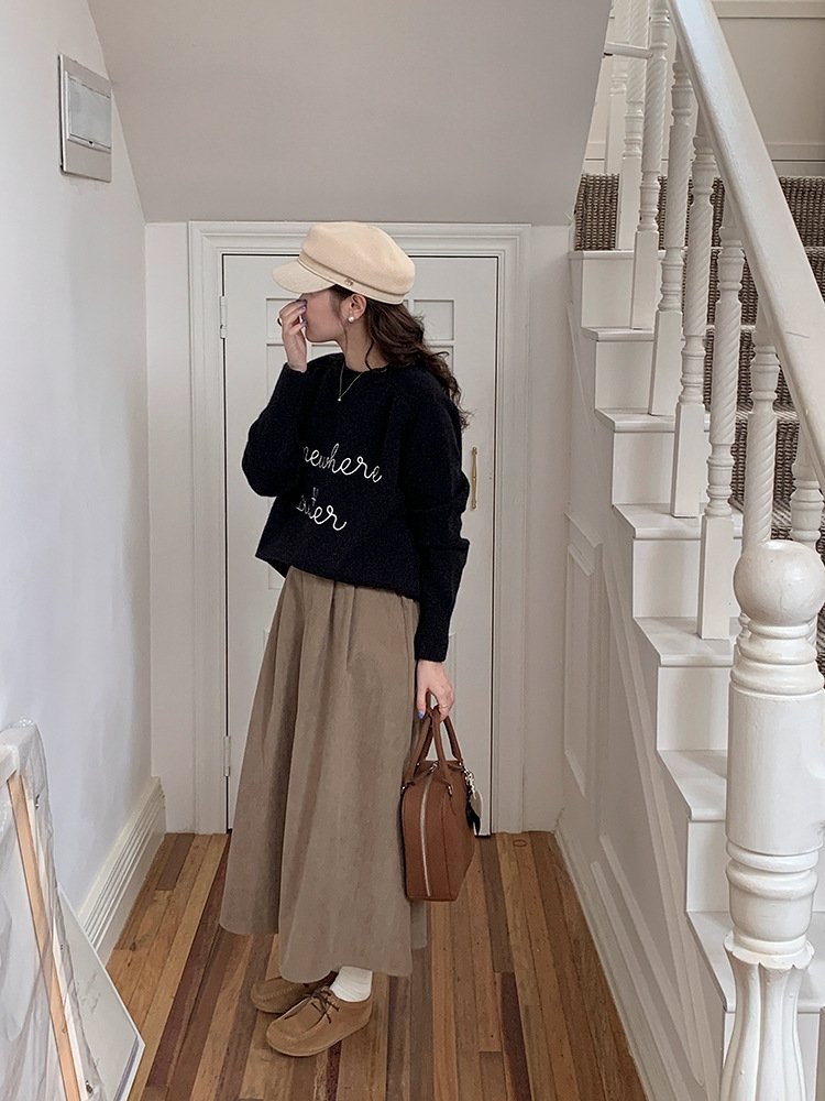 Женская длинная юбка с высокой талией и резинкой оптом из Китая