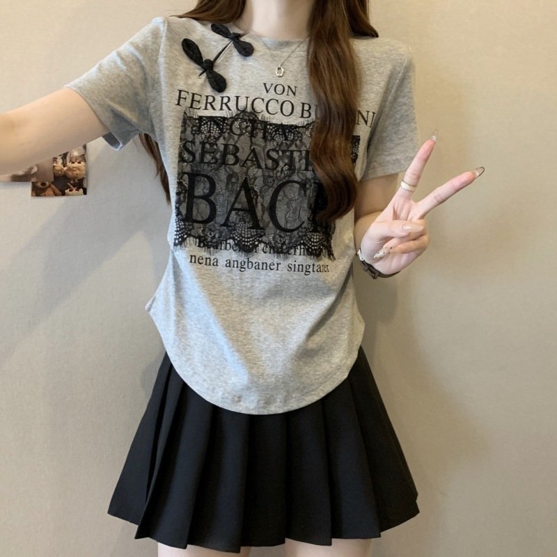 Футболка с коротким рукавом 2024 лето женская оптом