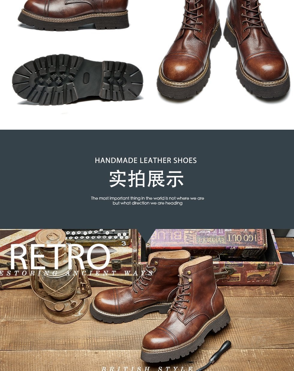 Мужские ботинки Martin 8111 из натуральной кожи оптом