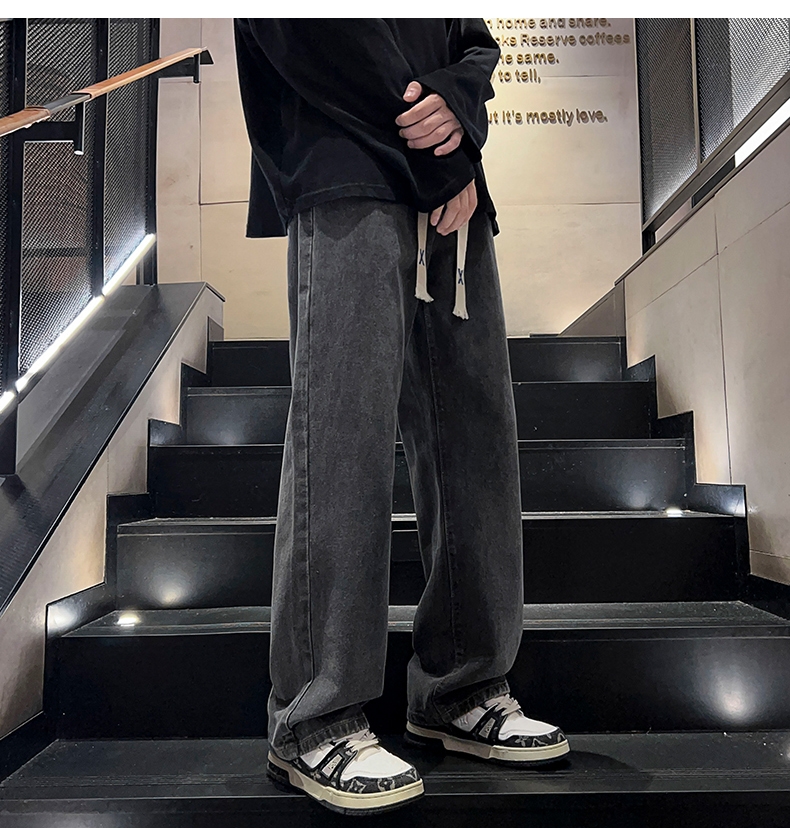 Джинсы 2024 весна мужские прямые широкие джинсы оптом из Китая