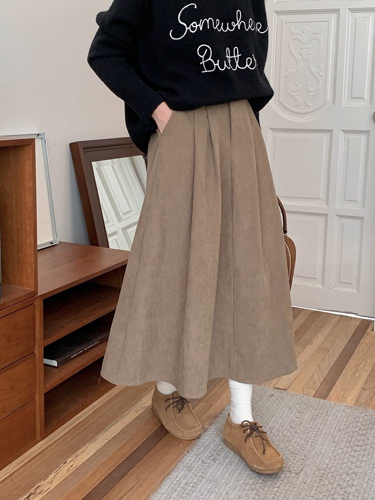 Женская длинная юбка с высокой талией и резинкой оптом из Китая