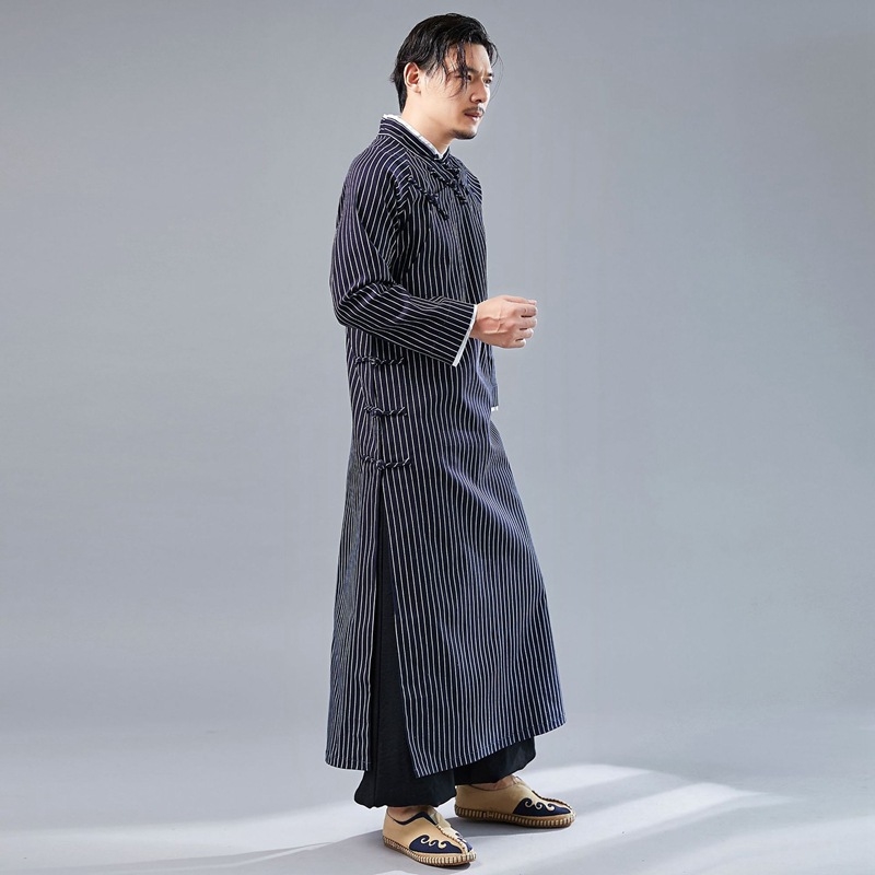 Китайский стиль мужской халат в стиле Республики с высоким воротником оптом из Китая