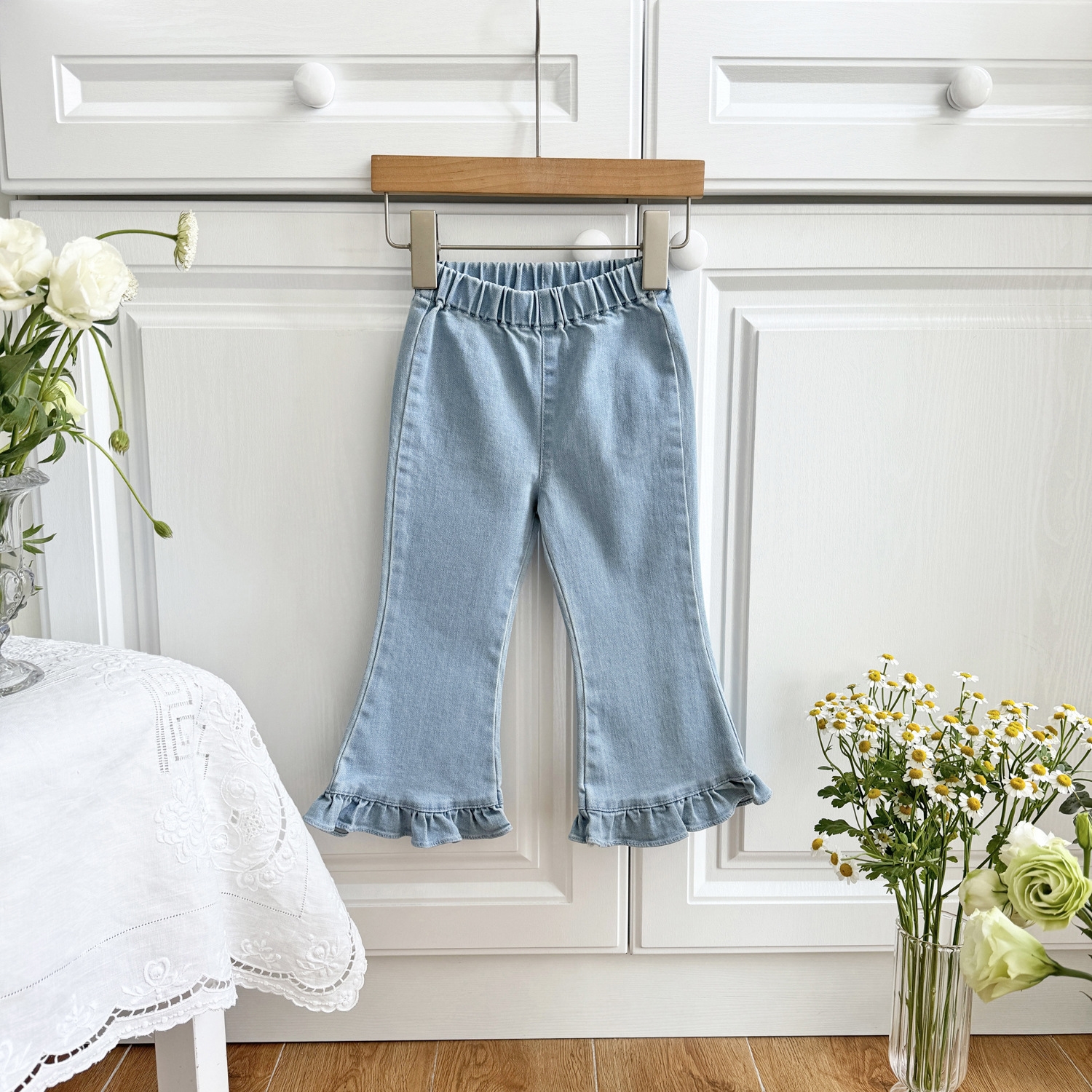 Джинсы для девочек в стиле хан 24 весна оптом из Китая