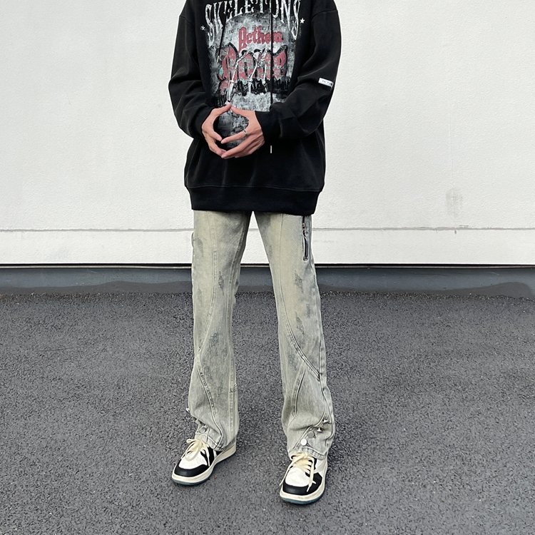 Мужские джинсы в стиле ретро с облегающими штанинами оптом из Китая