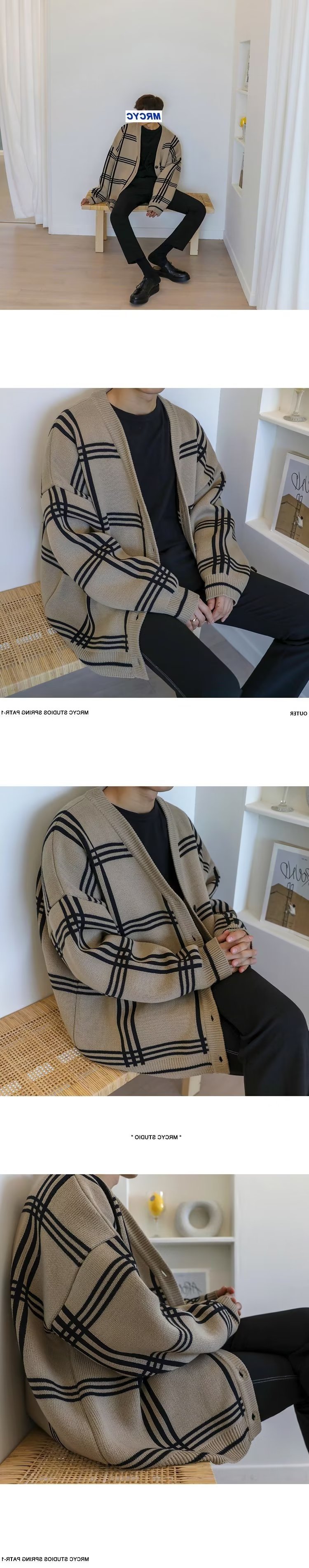 Мужская кардиган-свитер в стиле хипстер оптом