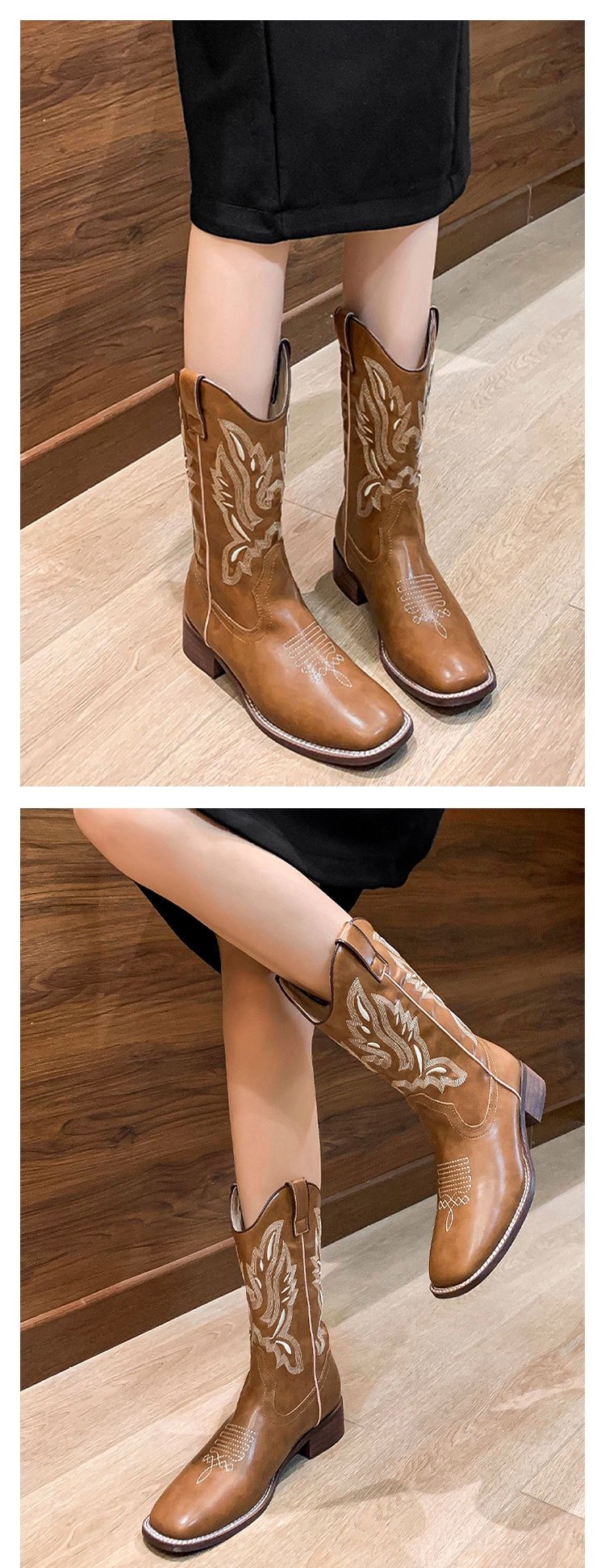 Женские ковбойские сапоги с вышивкой оптом