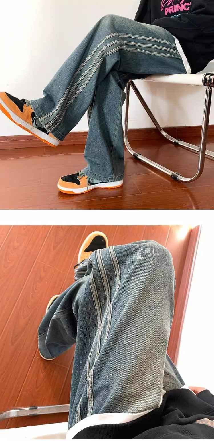 Мужские джинсы в стиле хайстрит с американскими мотивами оптом из Китая