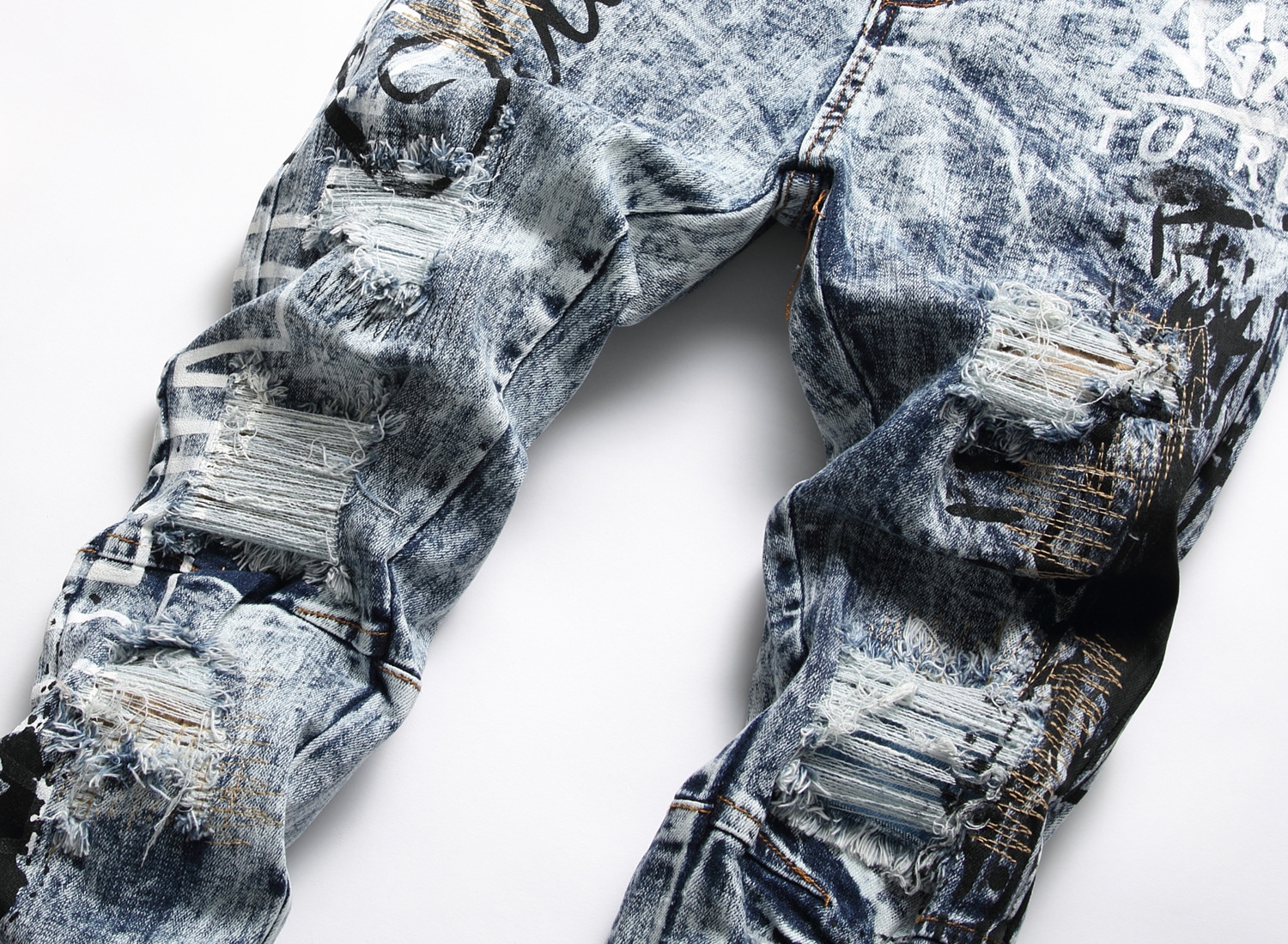 Мужские джинсы с вышивкой и принтом оптом из Китая