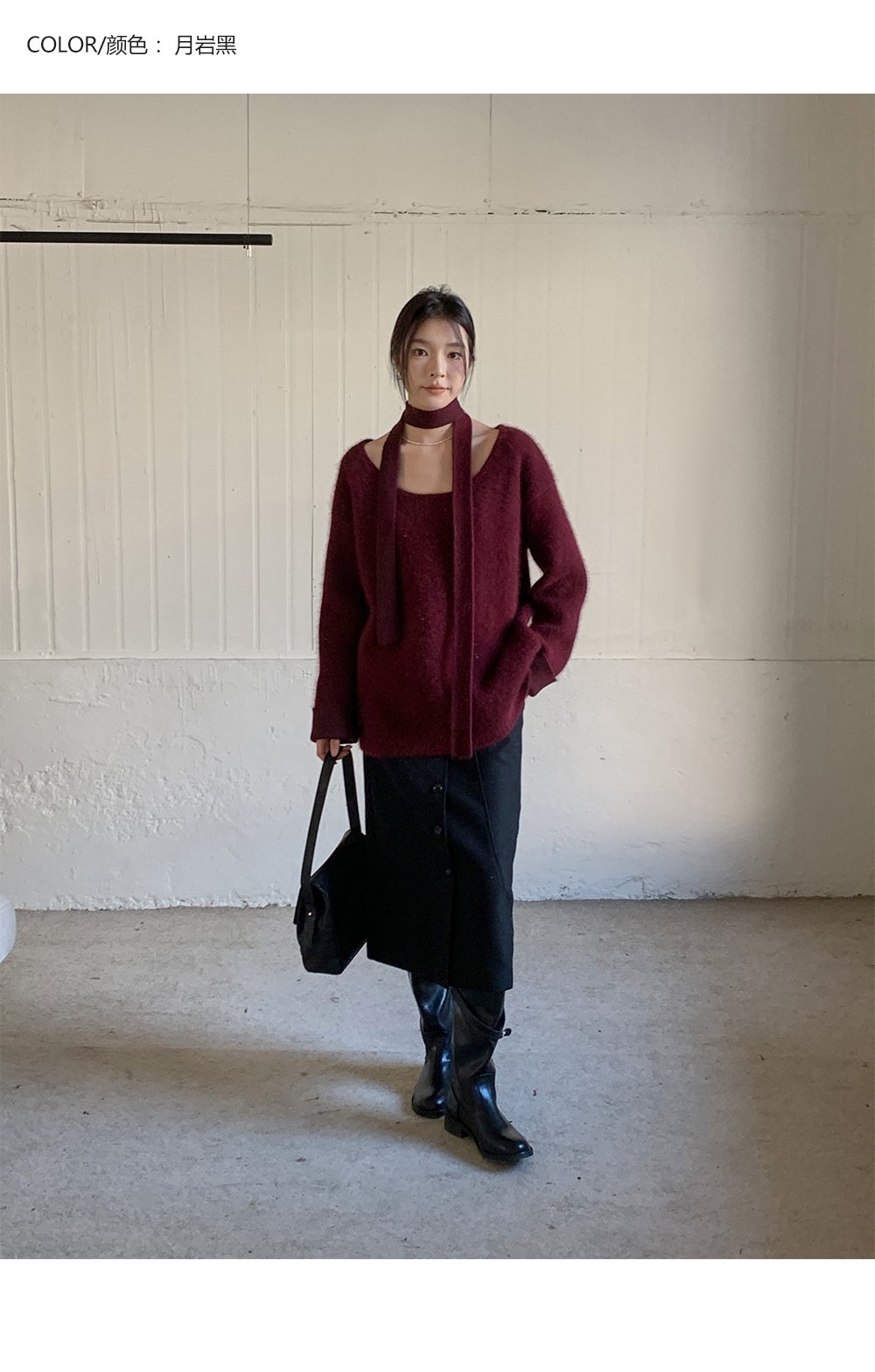 Шерстяная юбка с разрезом 2023 оптом из Китая