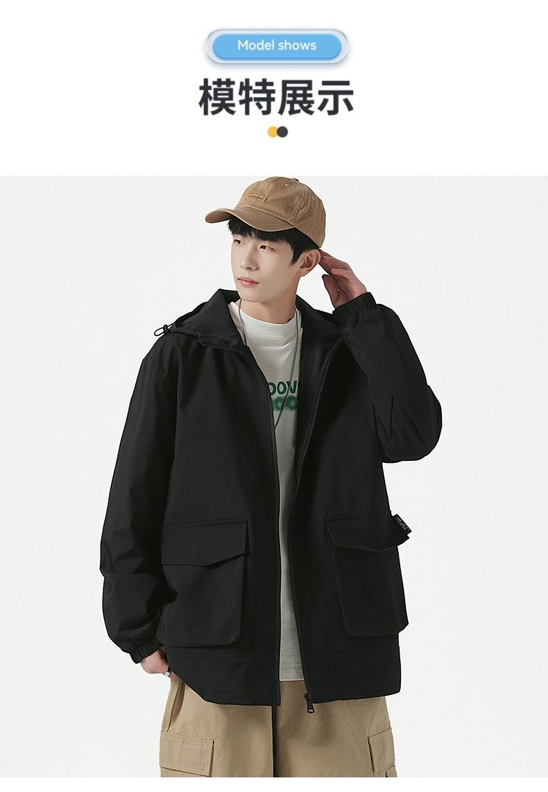 Мужская ветровка с капюшоном 2023 оптом из Китая