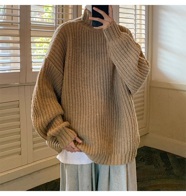 Мужской свитер с высоким воротником и утолщением на осень-зиму оптом