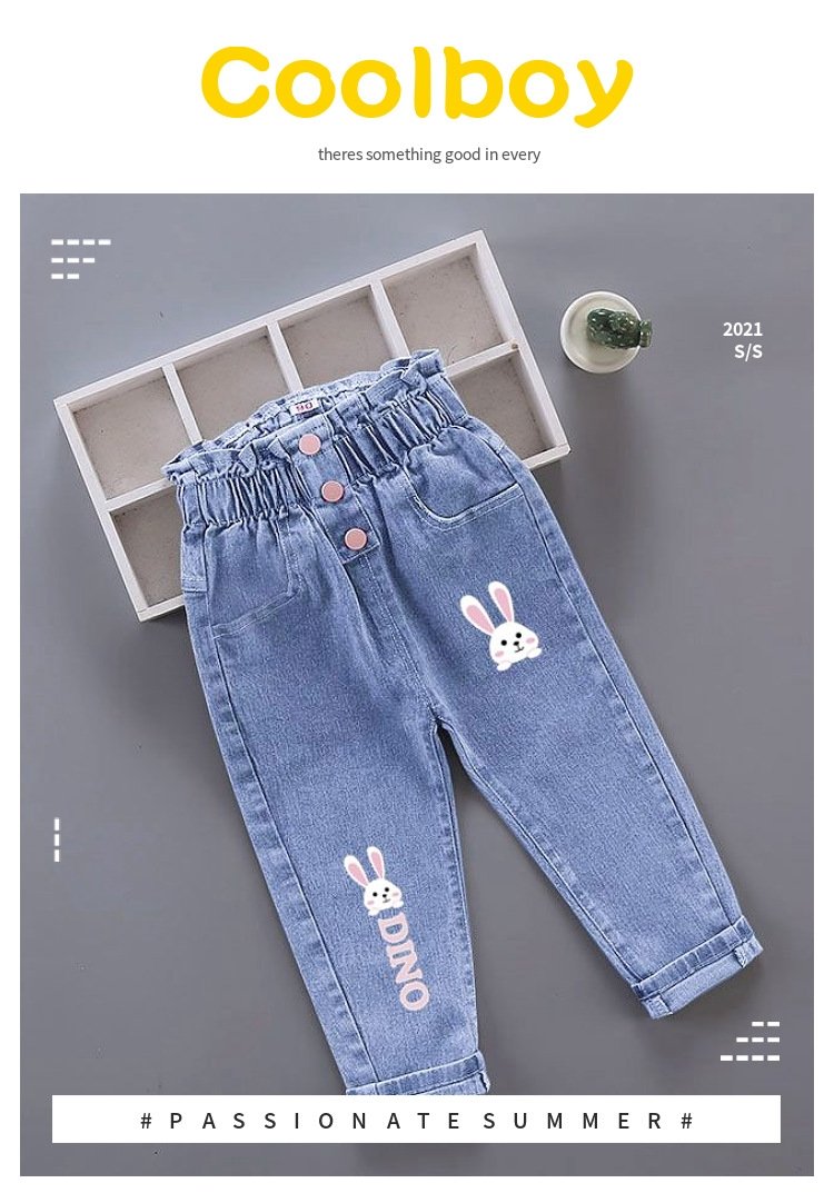 Детские джинсы для девочек весна-осень 2024 оптом