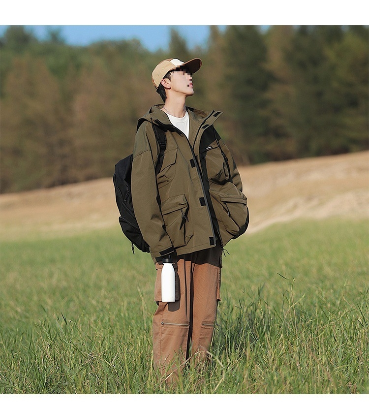 Ветровка военного стиля с капюшоном оптом из Китая