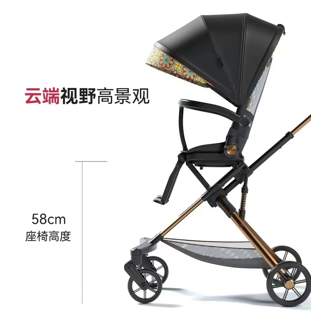 Playkids普洛可遛娃婴幼儿可躺可换向高景观轻便推车一键折叠X6X7 оптом из Китая