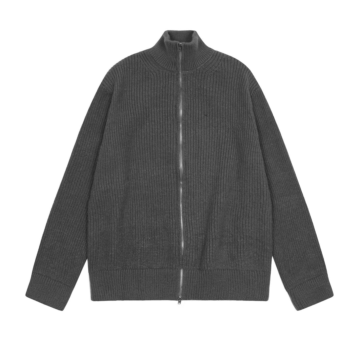 Мужской свитер с высоким воротником и двойной молнией оптом