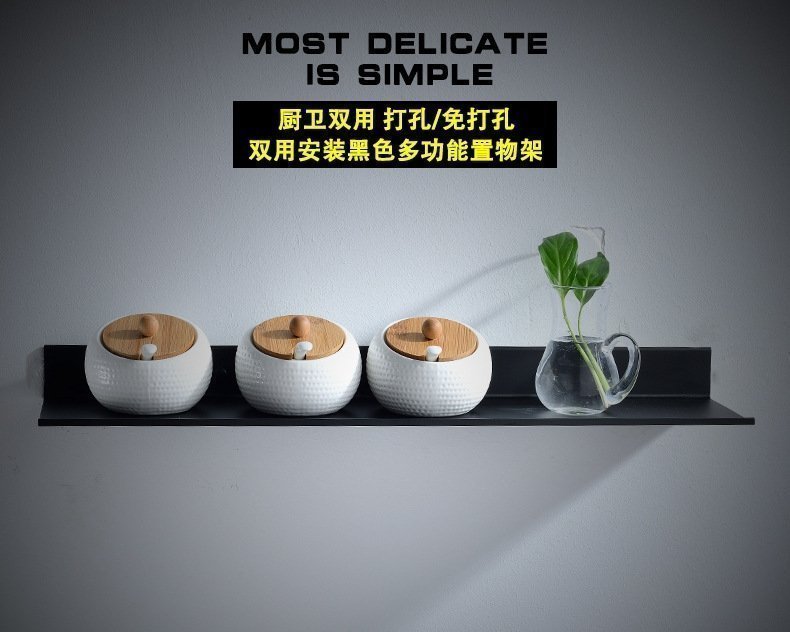 Полка для ванной комнаты из черного матового алюминия 30/40/50/60см оптом