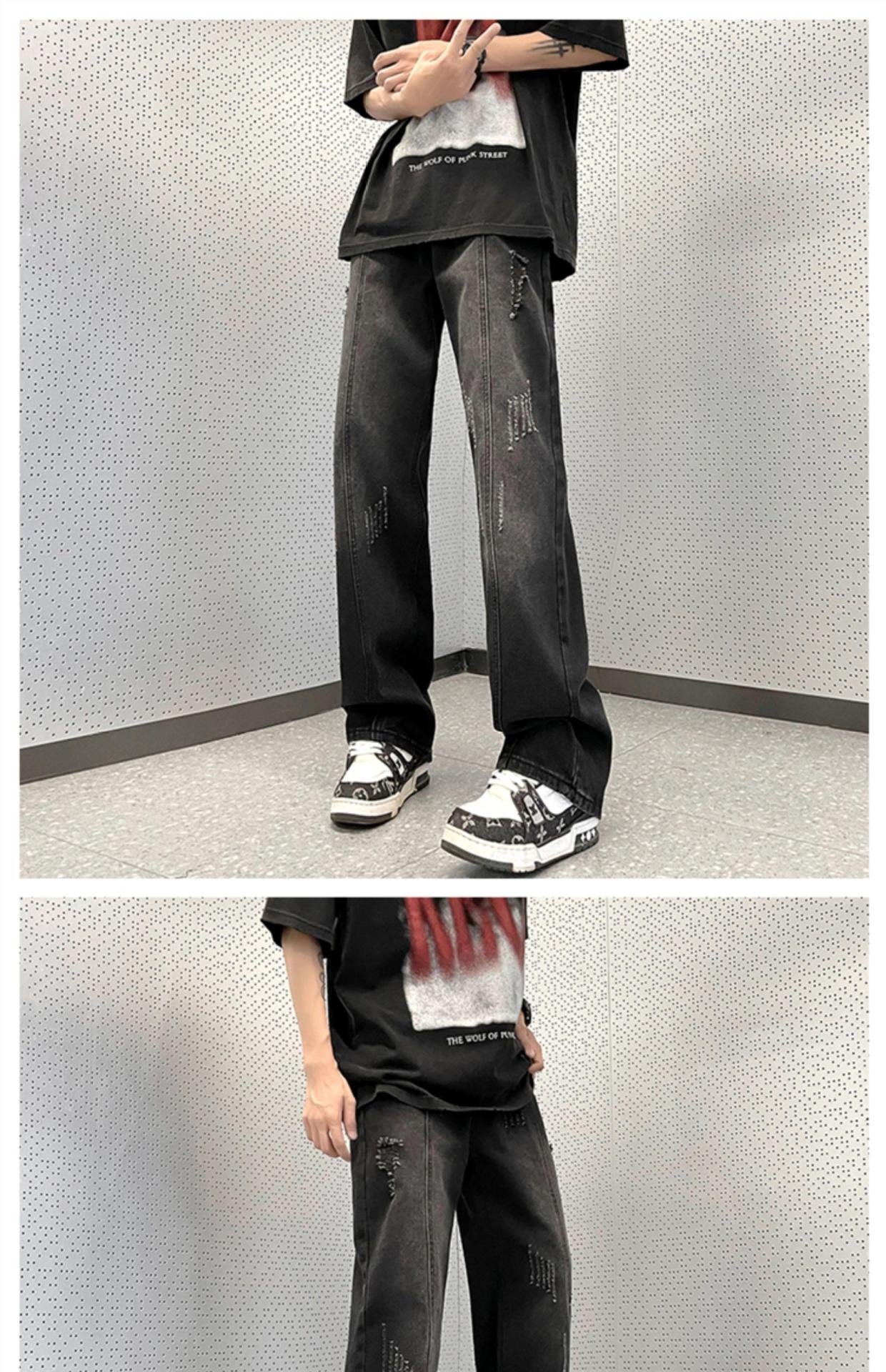 Черные джинсы с износом оптом из Китая