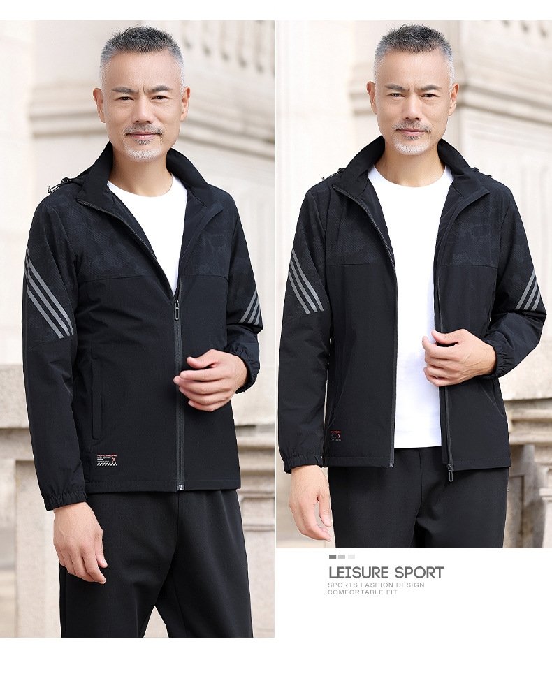 Весенняя куртка с капюшоном для мужчин среднего возраста оптом из Китая