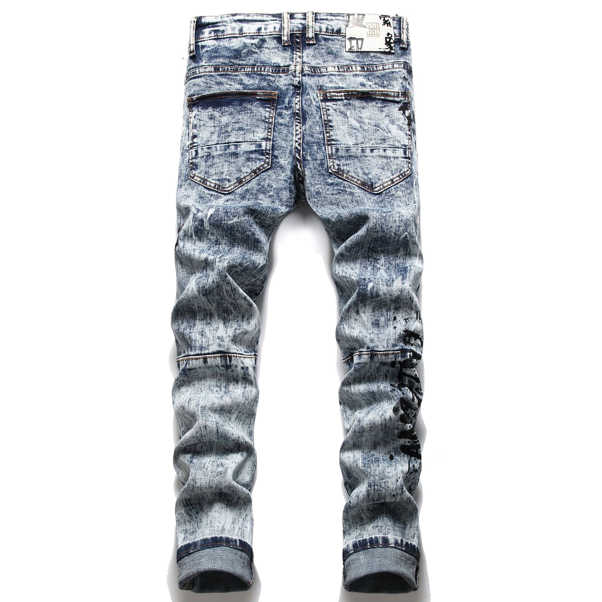 Мужские джинсы с вышивкой и принтом оптом из Китая