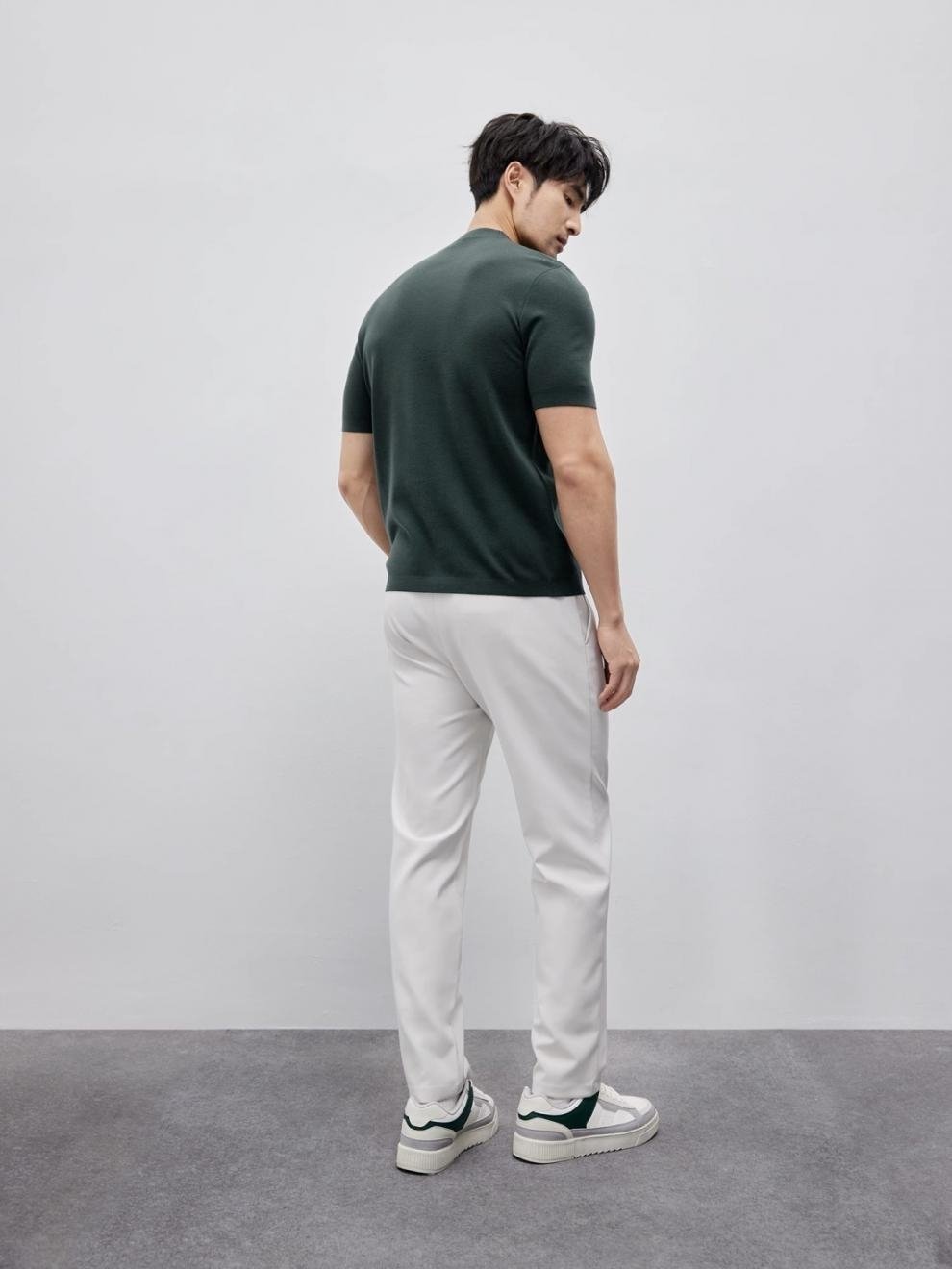 Мужская вязаная футболка с круглым воротом оптом