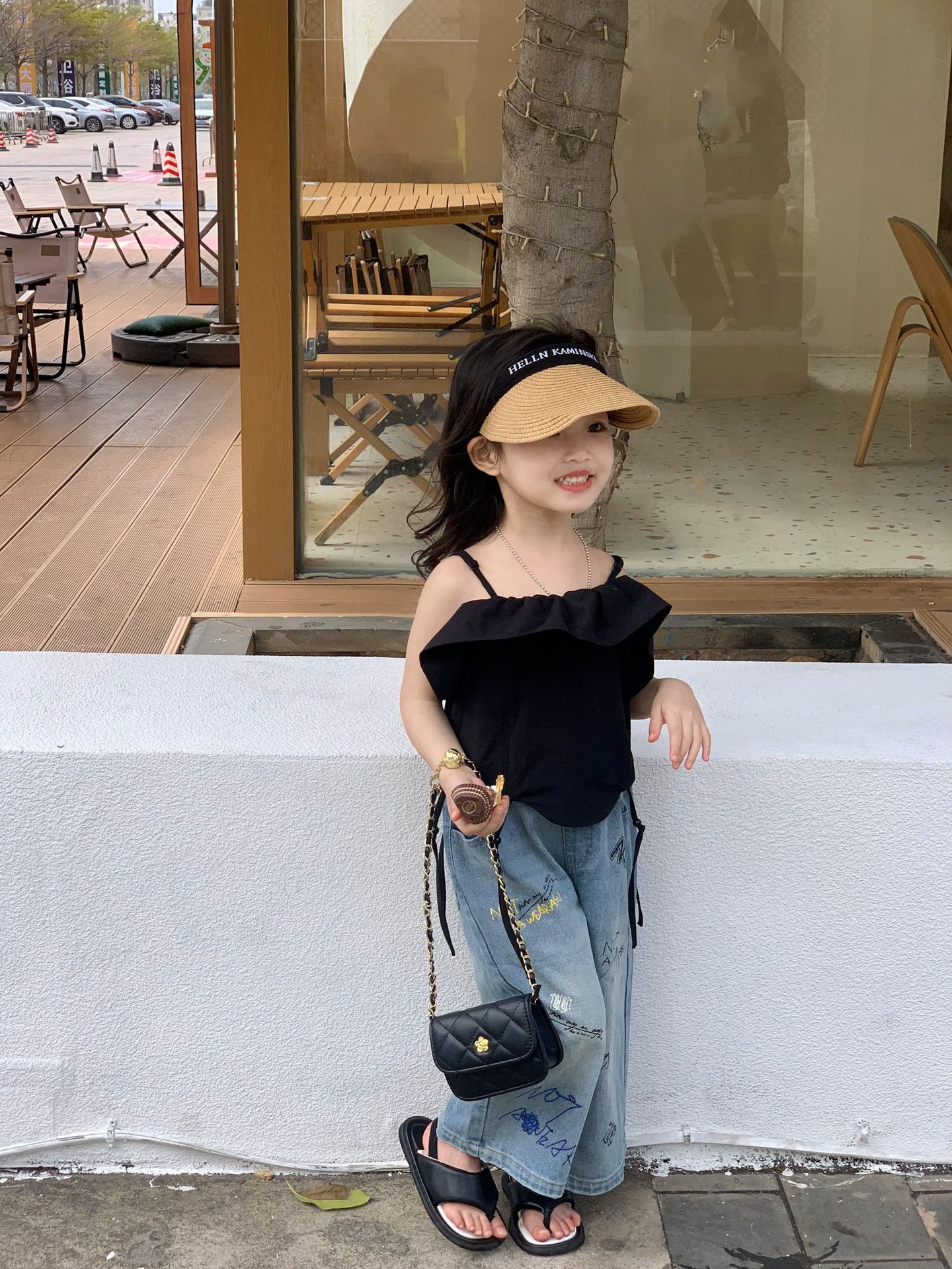 Детские джинсы 2024 весна-лето новая корейская американская ретро цветные джинсы прямые широкие брюки оптом из Китая