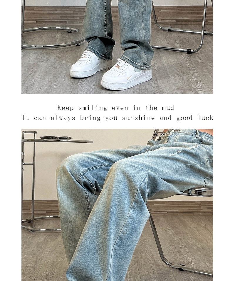 Мужские джинсы прямого кроя в стиле Хайстрит оптом из Китая