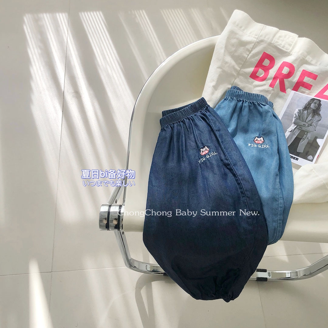 Детские летние джинсы с вышивкой оптом из Китая