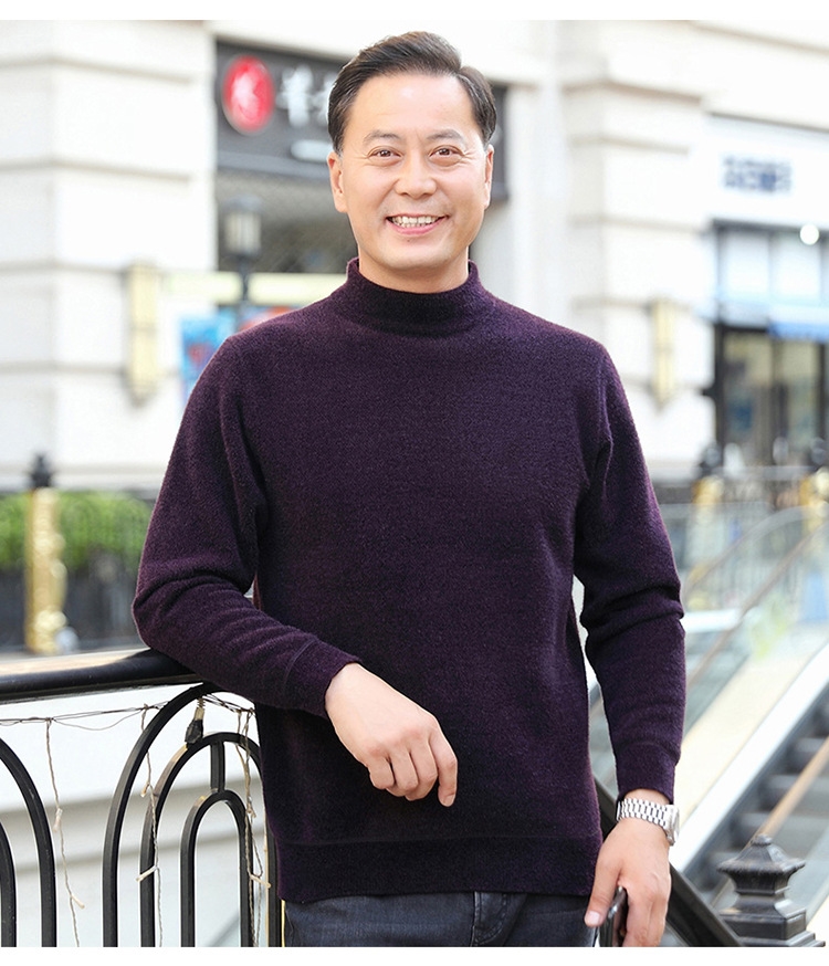 Мужской зимний свитер с утеплением и утолщенной вязкой оптом из Китая