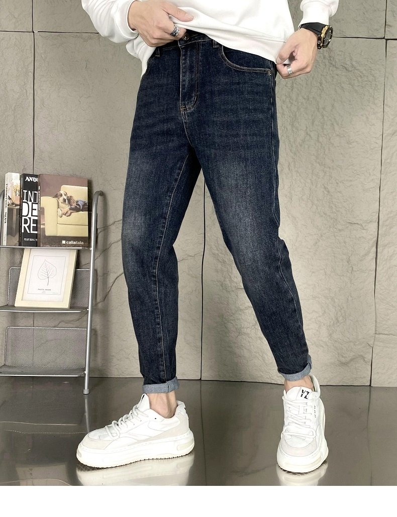 Джинсы мужские 2024 весна-осень узкие свободные джинсы в американском стиле оптом из Китая