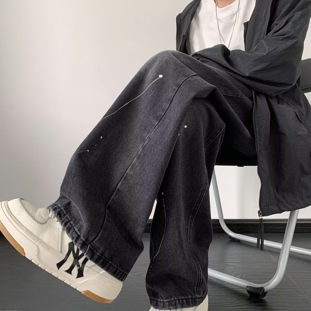 Мужские джинсы с пятнами чернил оптом из Китая