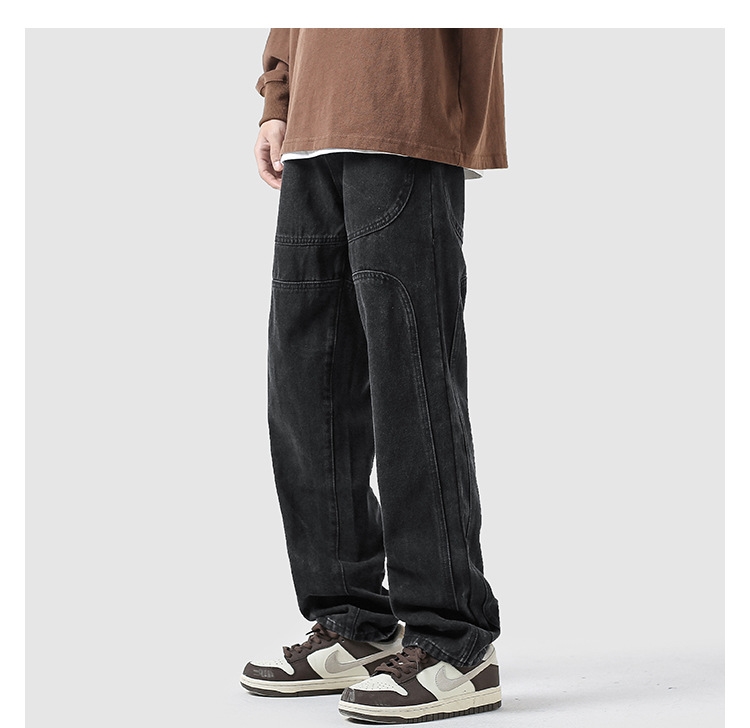 Черные джинсы прямого кроя оптом из Китая