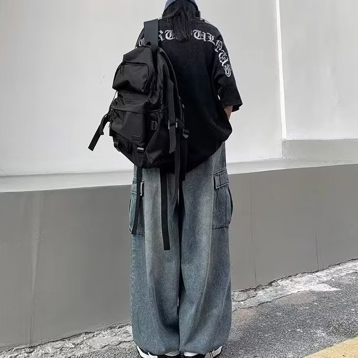 Мужские джинсы в стиле хип-хоп с широкими брючинами оптом из Китая