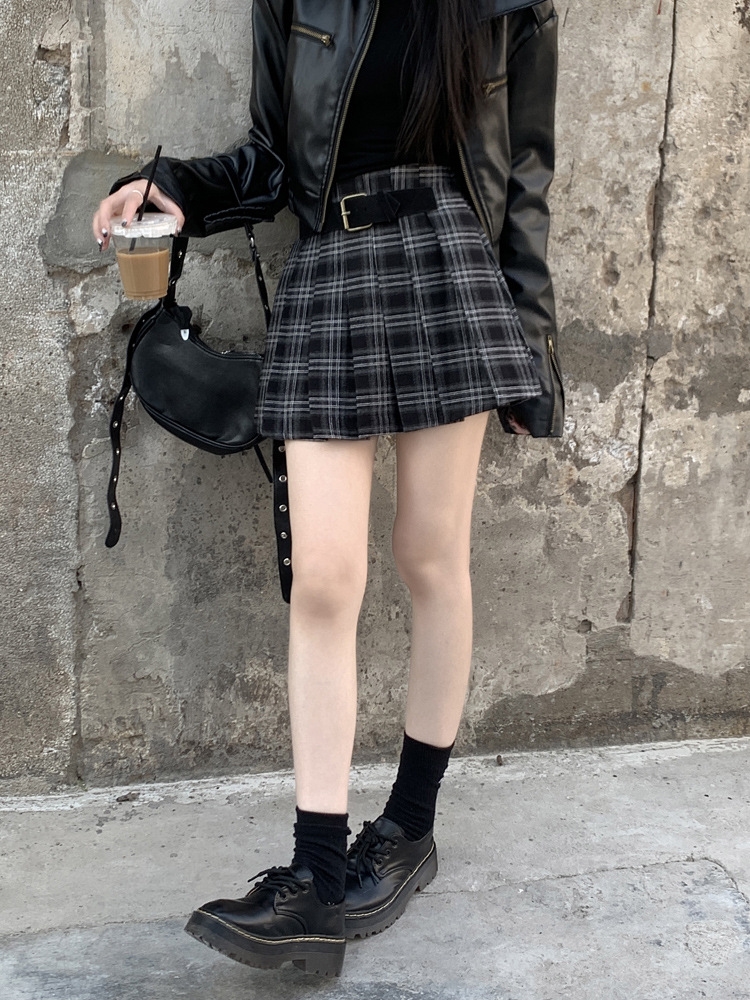 Весенняя женская клетчатая мини-юбка в американском ретро стиле оптом из Китая