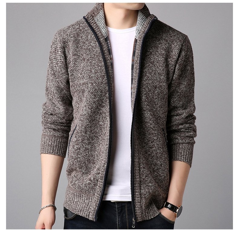 Мужская зимняя толстовка с молнией и высоким воротником оптом