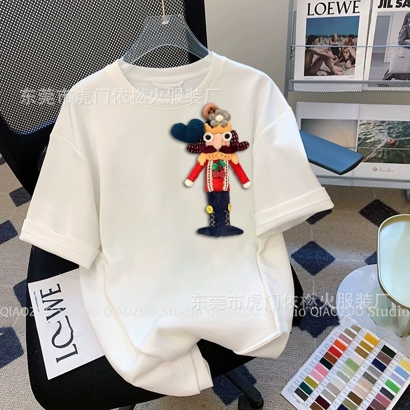 Футболка с коротким рукавом из 100% хлопка 2023 летней коллекции оптом