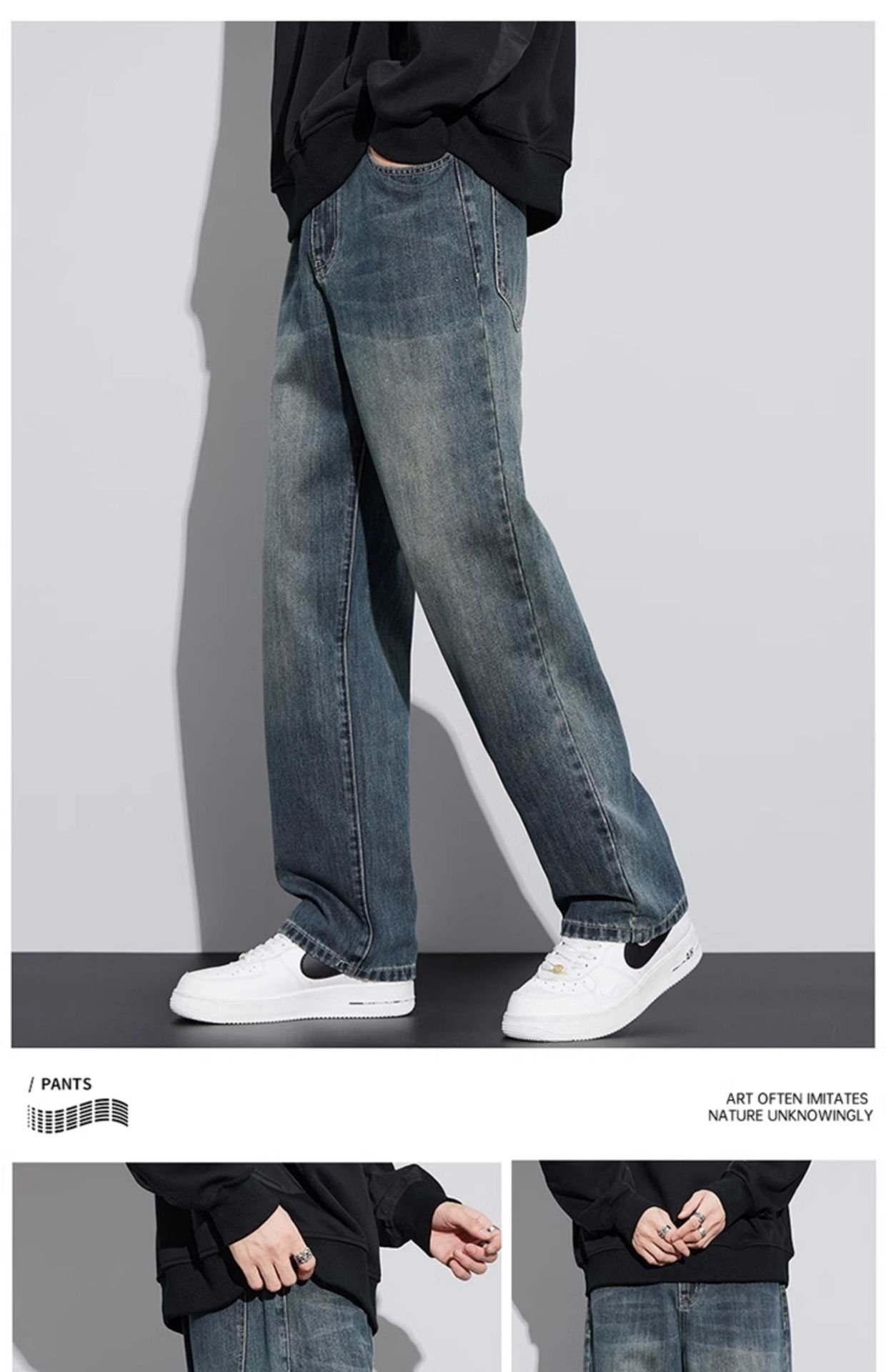 Джинсы мужские прямого кроя 2024 оптом из Китая