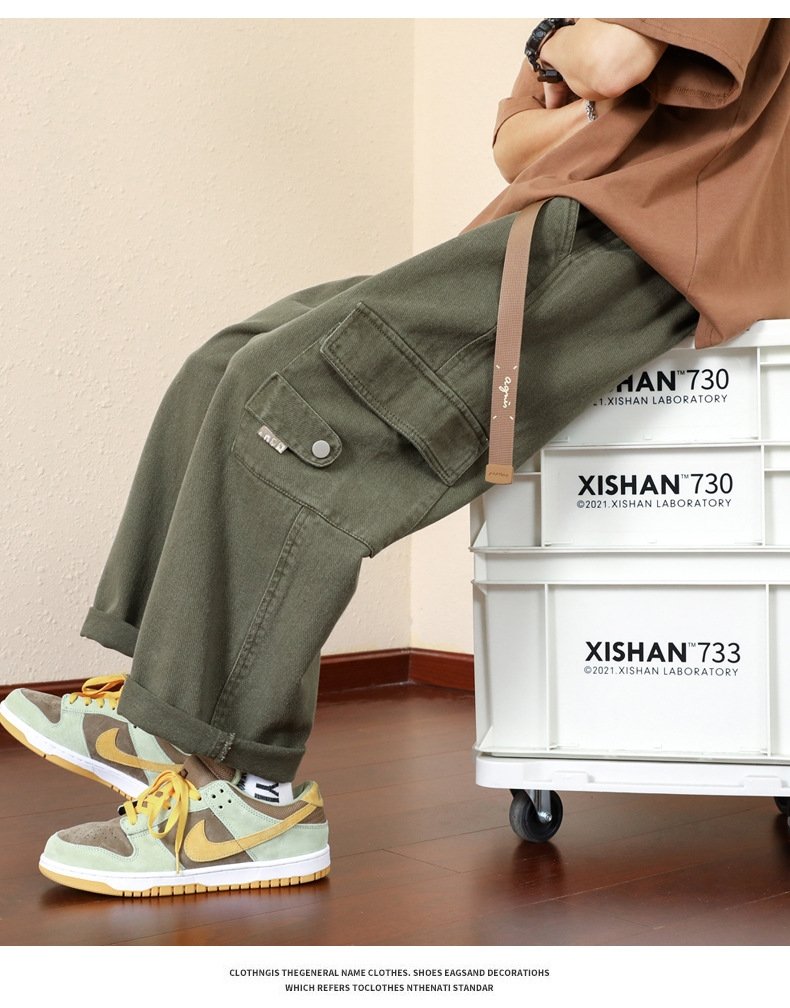 Джинсы мужские в стиле рабочей одежды оптом из Китая