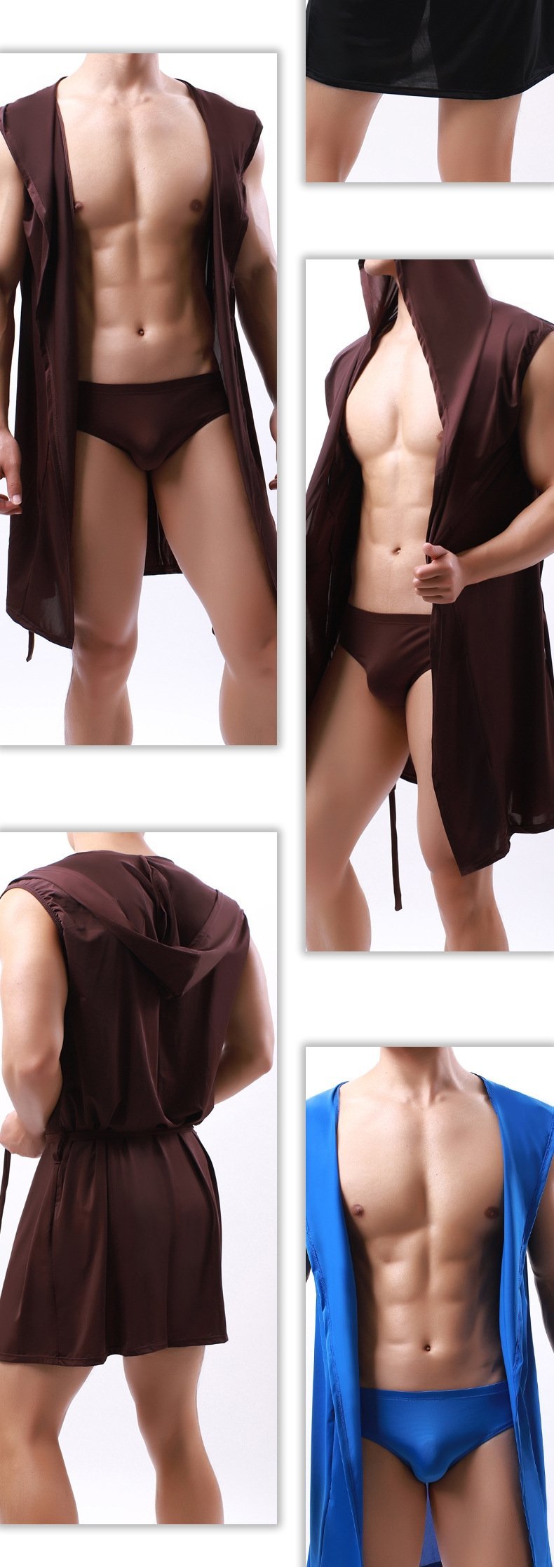 Мужской халат из молочного шелка оптом