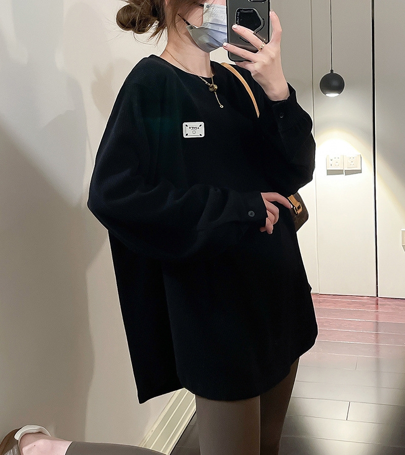 Толстовка с удлиненным рукавом и круглым вырезом оптом из Китая