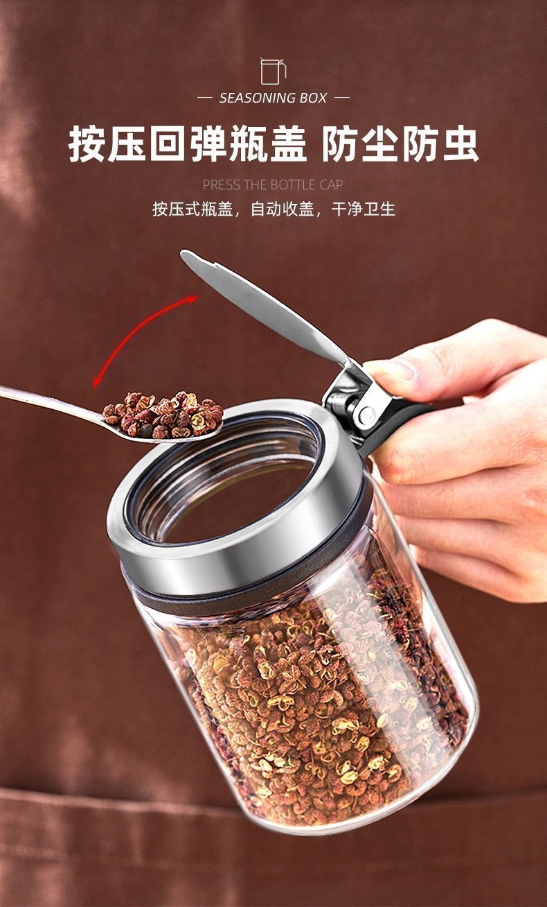 Стеклянный набор для специй с нержавеющей пружиной оптом