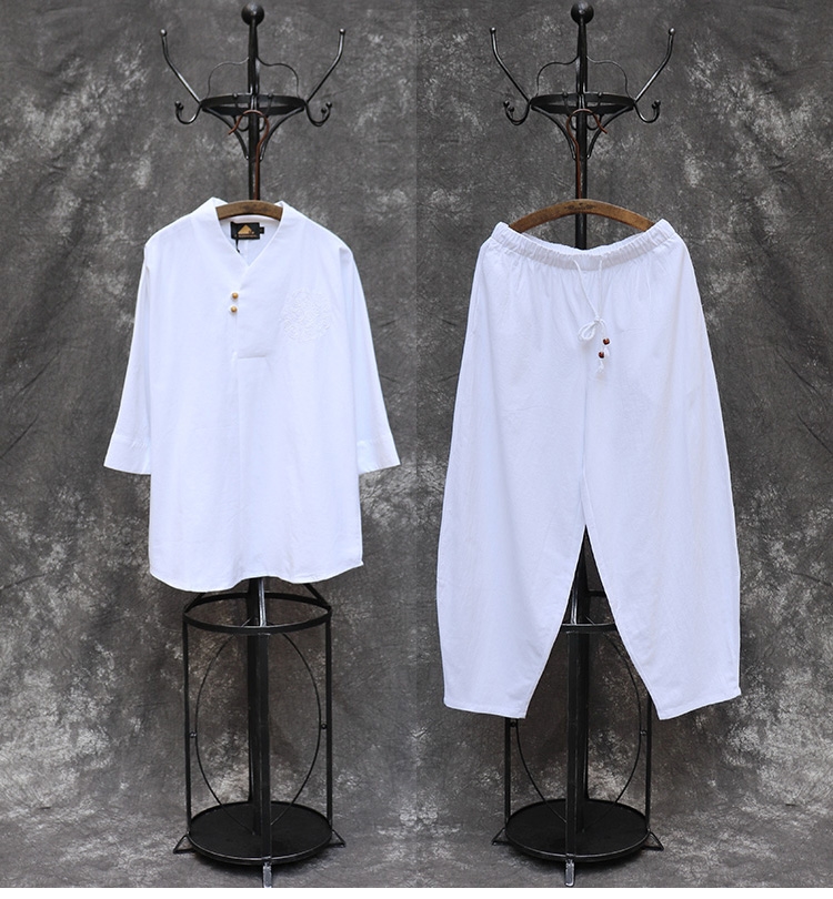 Китайский мужской костюм в стиле Чан с элементами древней китайской одежды оптом из Китая