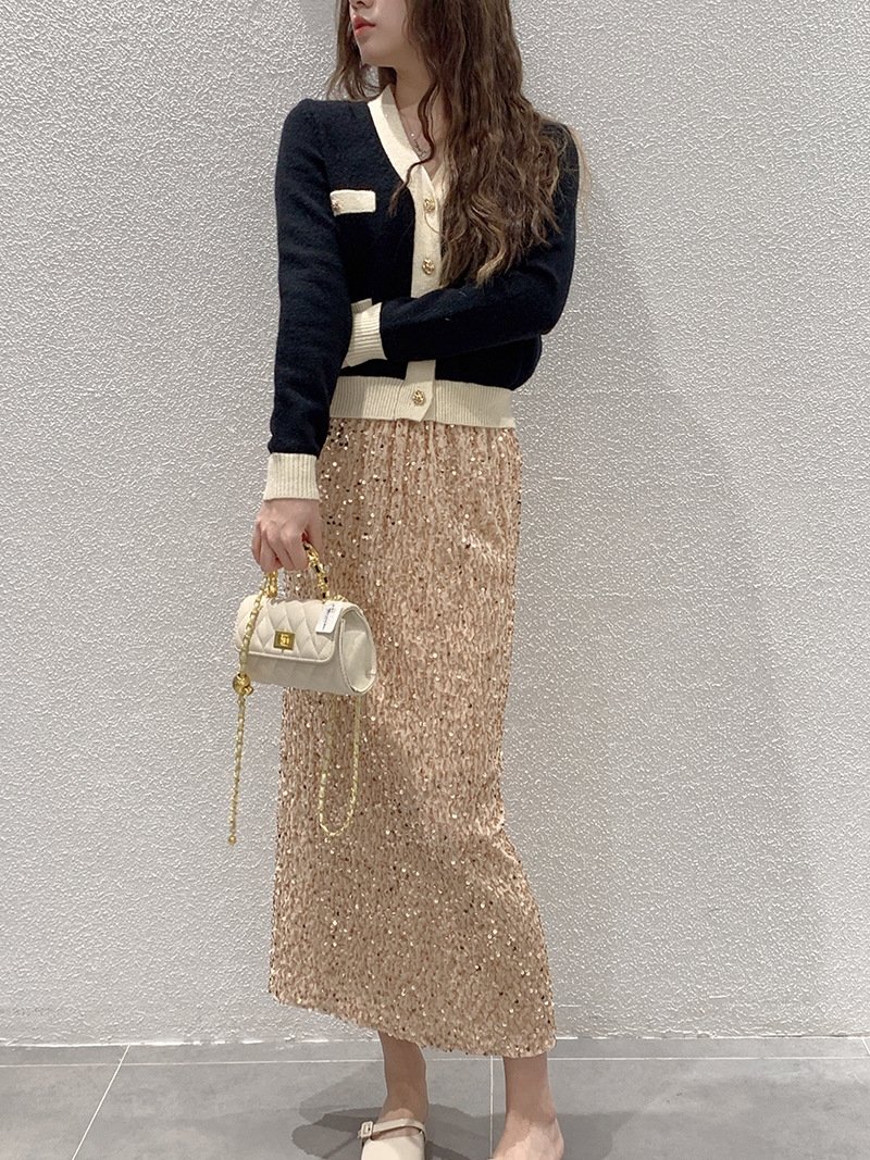 Высокая юбка с блестками из бархата оптом из Китая