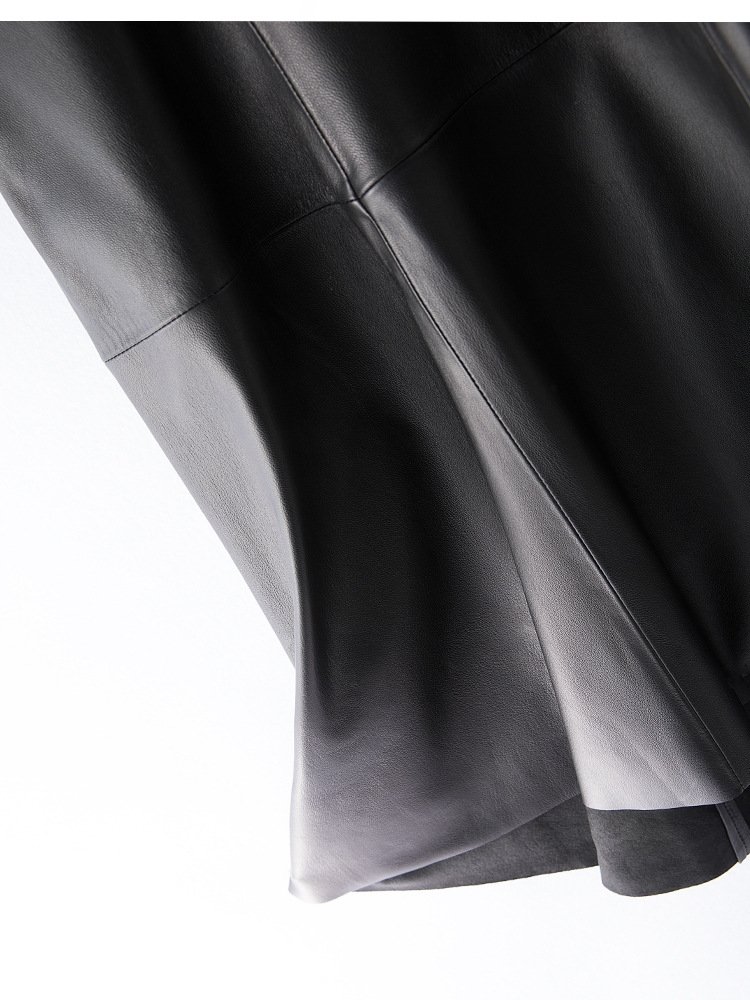 Длинная юбка из овечьей кожи оптом из Китая