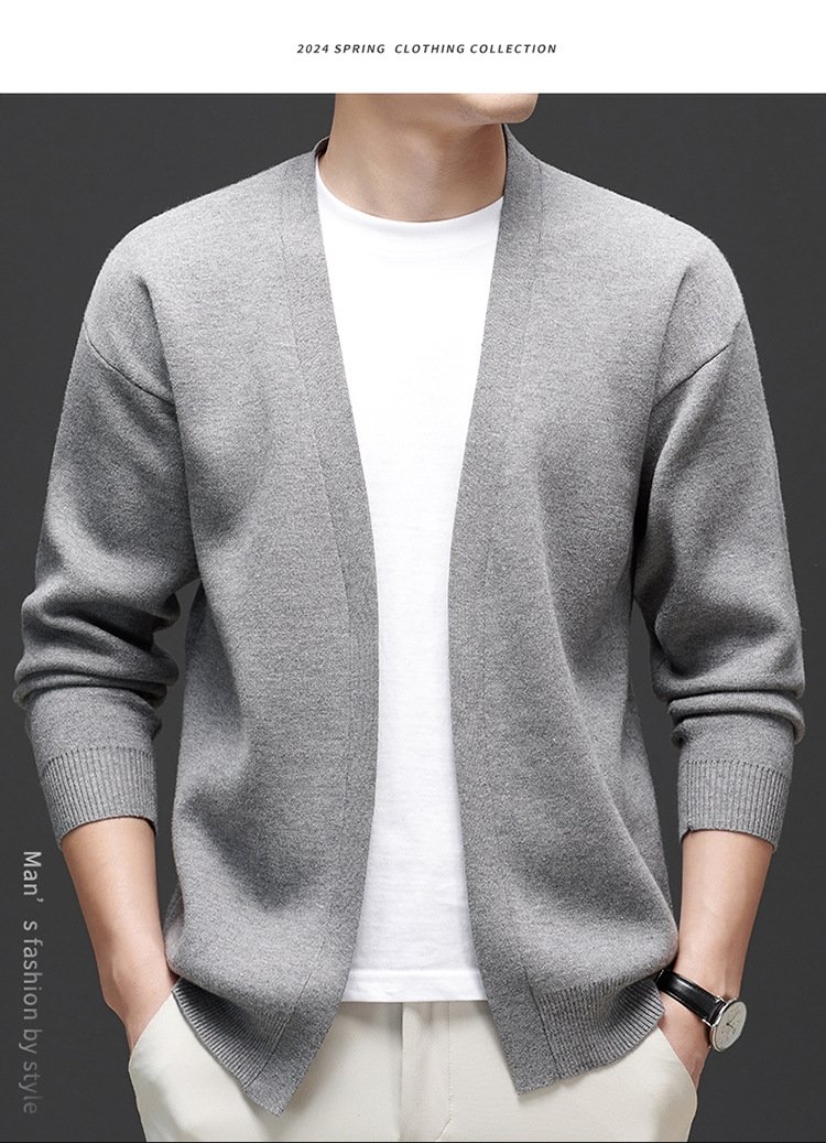 Мужская вязаная кардиган весна-осень оптом